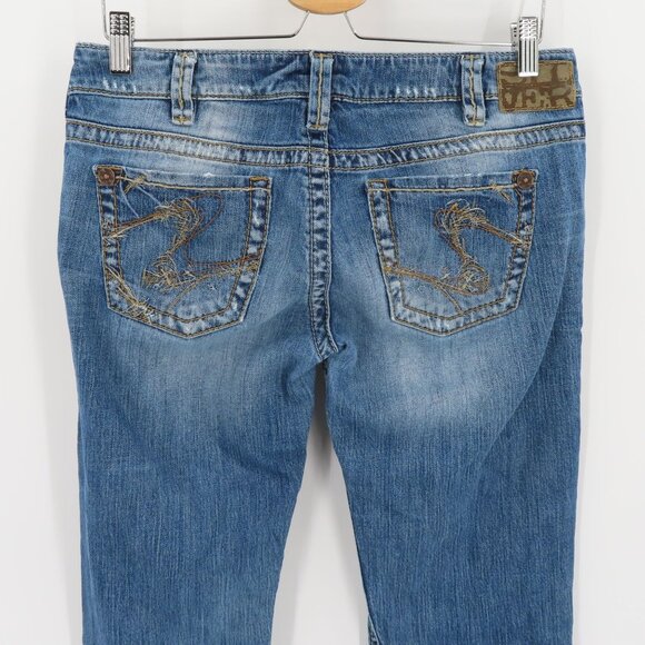 Silver Womens 30 Tuesday Distressed Denim Jeans Bootcut Boot Cut Cotton Blend - Picture 6 of 15